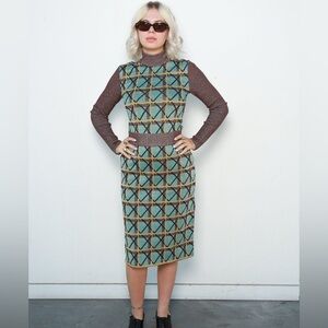 Alexa Chung lurex geometric Skirt